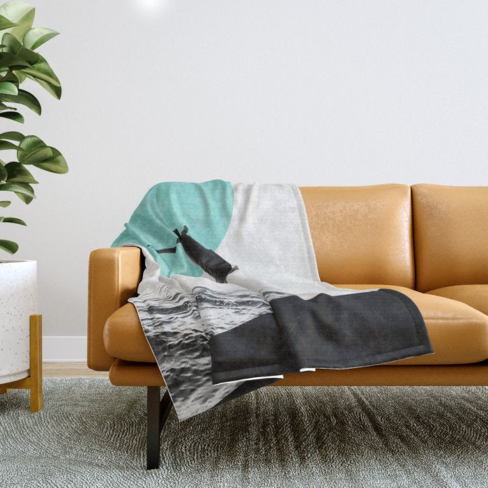 Don't think. Jump ... Throw Blanket Gallery Image 1