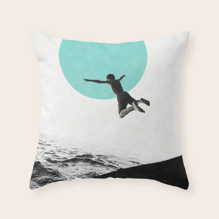 Don't think. Jump ... Throw Pillow Gallery Image 1
