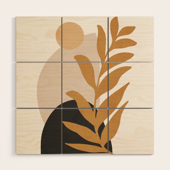 Abstract Art /Minimal Plant 11 Wood Wall Art Gallery Image 1