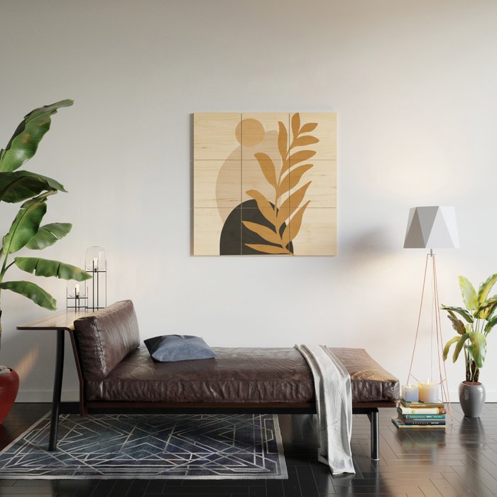 Abstract Art /Minimal Plant 11 Wood Wall Art Gallery Image 2