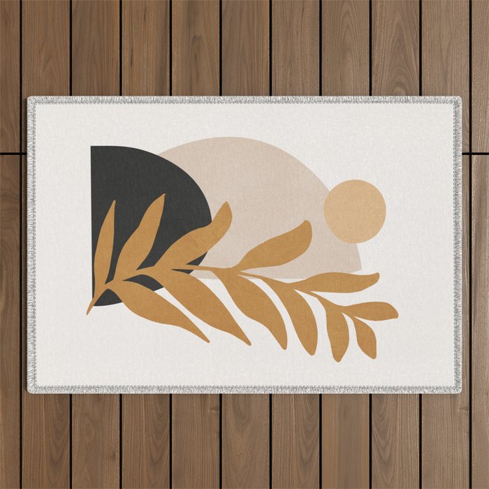 Abstract Art /Minimal Plant 11 Outdoor Rug Gallery Image 1