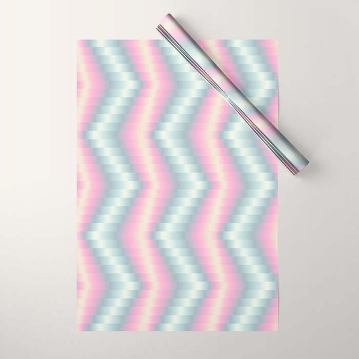 Blurred holographic Zigzag Wrapping Paper Gallery Image 1