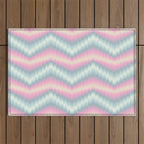 Blurred holographic Zigzag Outdoor Rug Gallery Image 1
