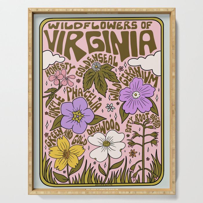 Virginia Wildflowers Serving Tray Gallery Image 1