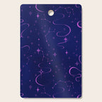 Pink and dark blue mystical starry night Cutting Board Gallery Image 1