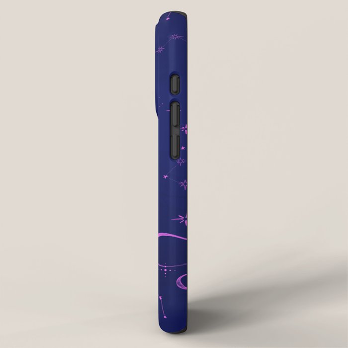 Pink and dark blue mystical starry night iPhone Case Gallery Image 2