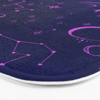 Pink and dark blue mystical starry night Bath Mat Gallery Image 3