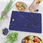 Pink and dark blue mystical starry night Cutting Board Gallery Image 2