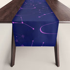 Pink and dark blue mystical starry night Table Runner Gallery Image 1