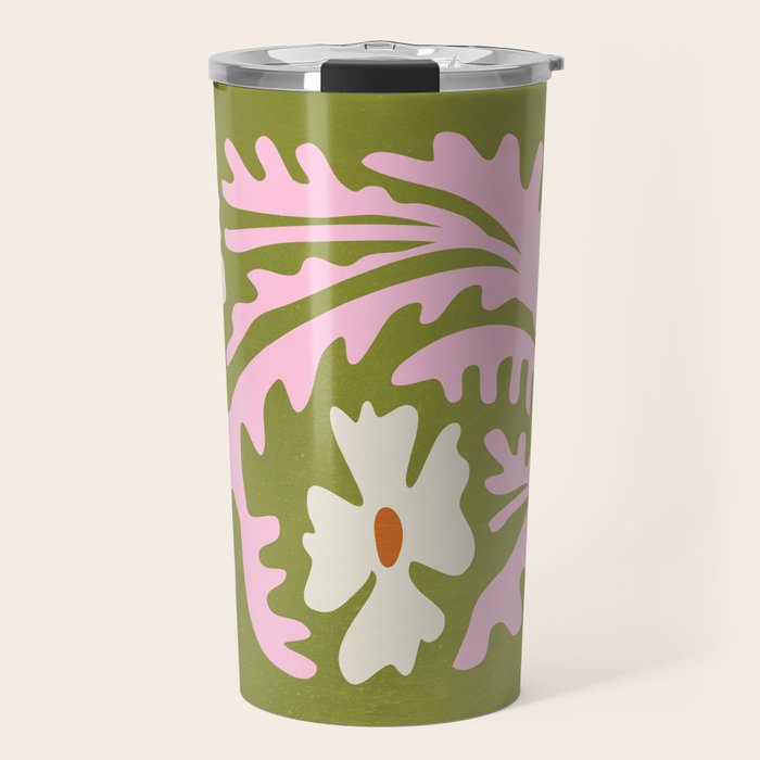 Wasabi & Cupid: Les Fleurs | Flower Market Color Series 10 Travel Mug Gallery Image 1