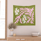 Wasabi & Cupid: Les Fleurs | Flower Market Color Series 10 Wall Tapestry Gallery Image 2