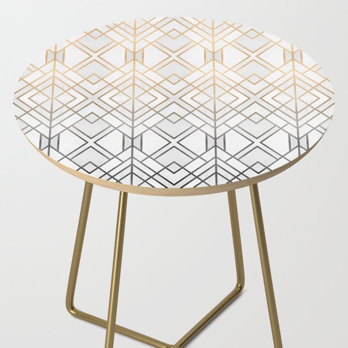 Gold And Grey Geo Side Table Gallery Image 2