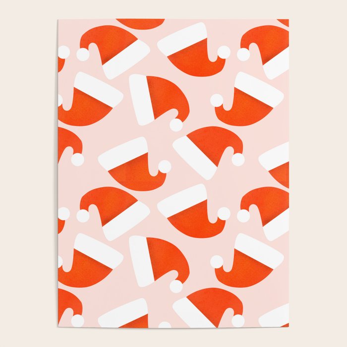 Santa Hat pattern Poster Gallery Image 1