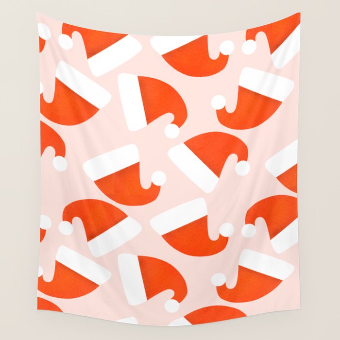 Santa Hat pattern Wall Tapestry Gallery Image 4