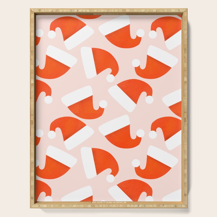 Santa Hat pattern Serving Tray Gallery Image 1