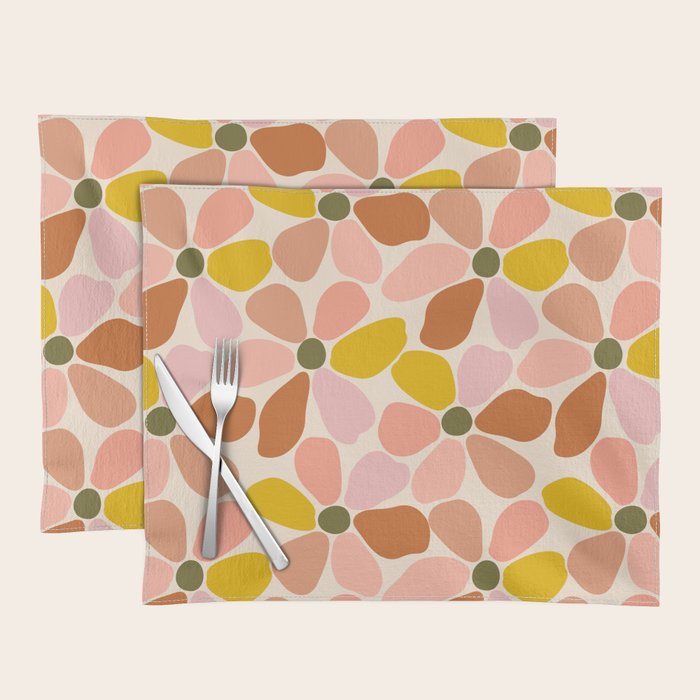 Vintage Colors - Retro Flower Placemat Gallery Image 1