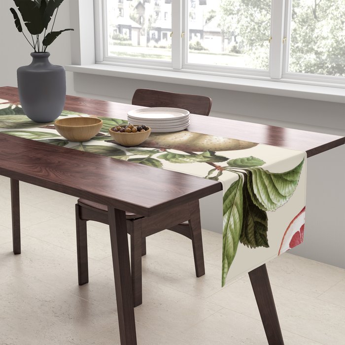 Fruitful Florals, Vintage Prints Food Table Runner Gallery Image 2