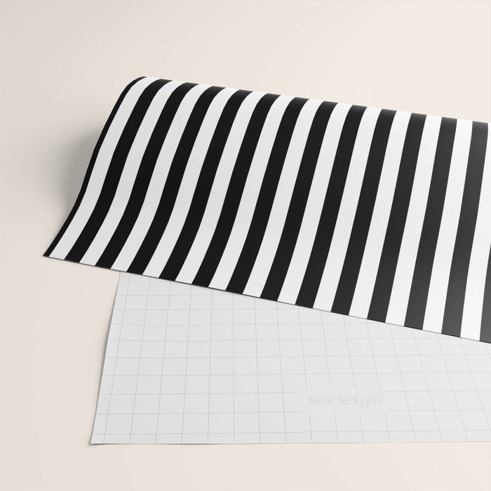Black & White Stripe Wrapping Paper Gallery Image 2
