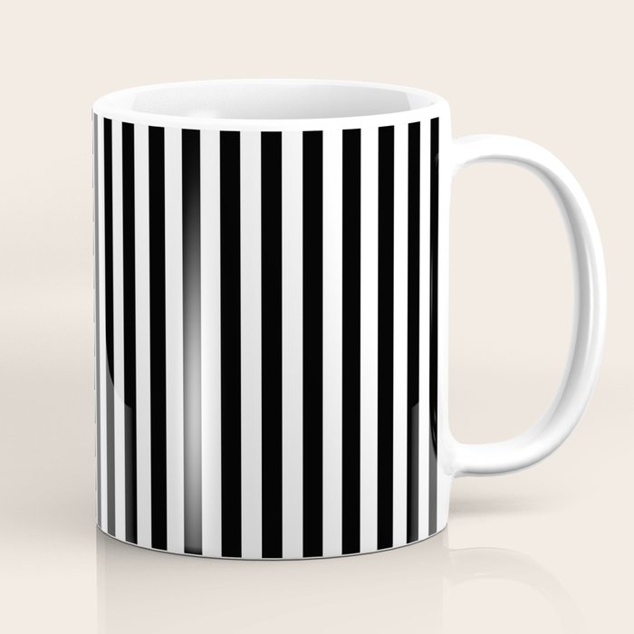 Black & White Stripe Coffee Mug Gallery Image 1
