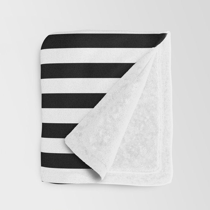 Black & White Stripe Throw Blanket Gallery Image 3