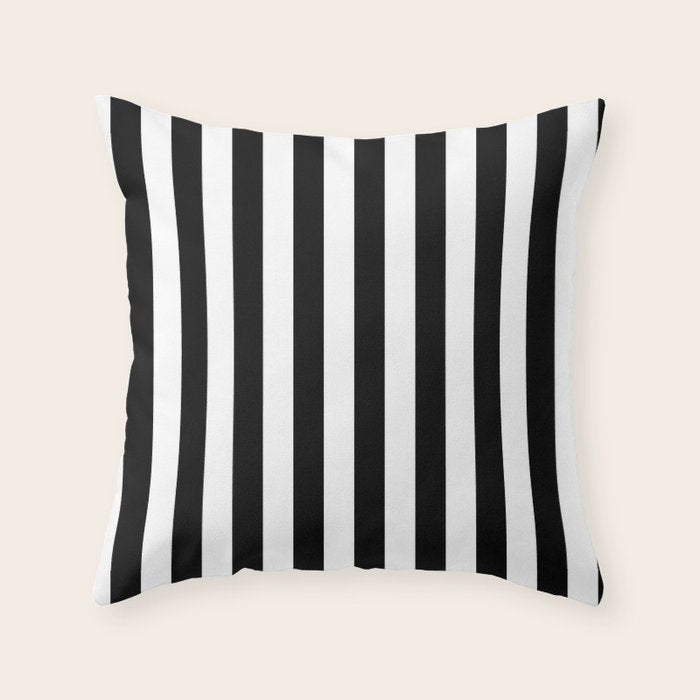 Black & White Stripe Throw Pillow Gallery Image 1