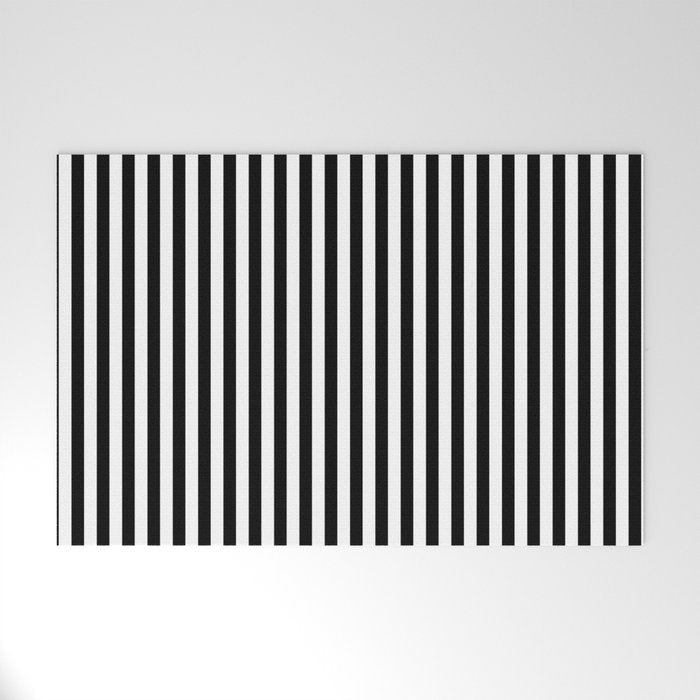 Black & White Stripe Welcome Mat Gallery Image 1