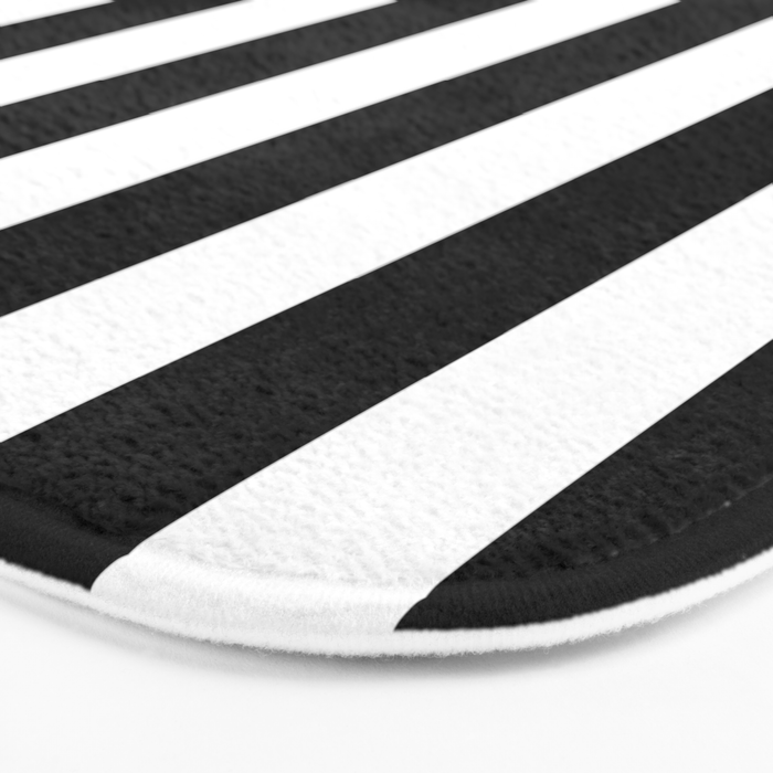 Black & White Stripe Bath Mat Gallery Image 3