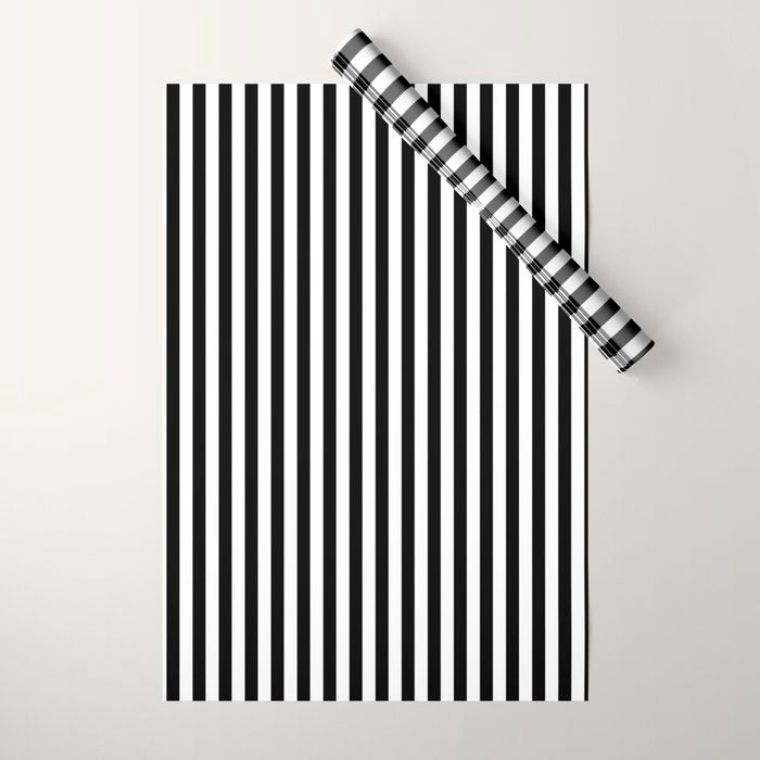 Black & White Stripe Wrapping Paper Gallery Image 1