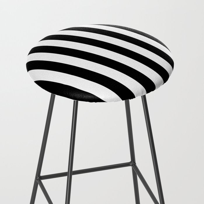 Black & White Stripe Stool Gallery Image 2