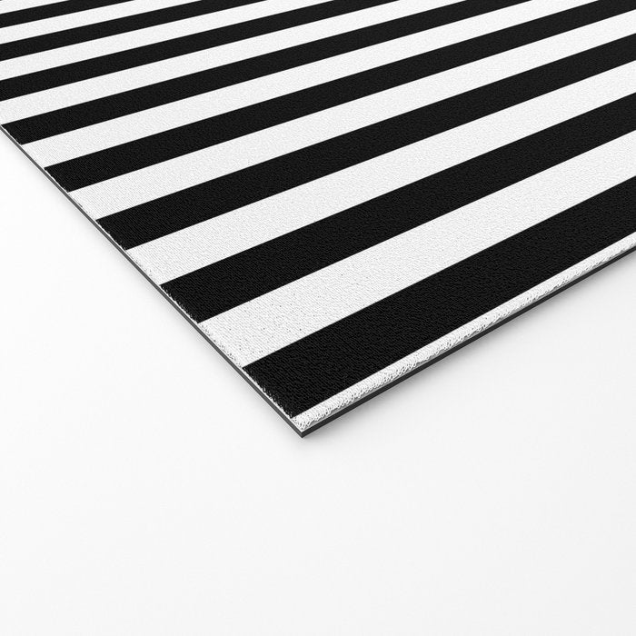 Black & White Stripe Welcome Mat Gallery Image 2