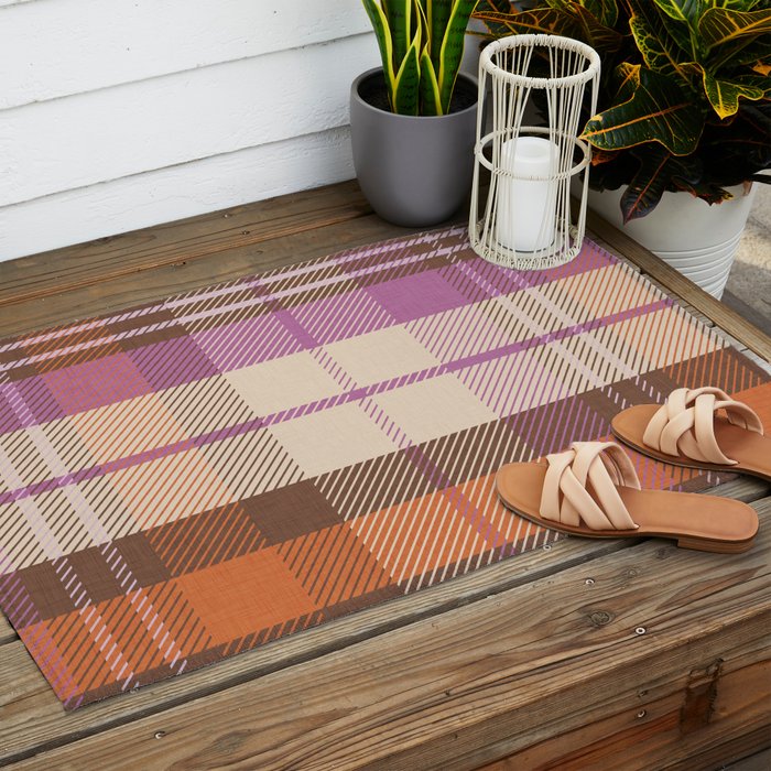 Cozy Twill Plaid - Fall Colors Outdoor Rug Gallery Image 2