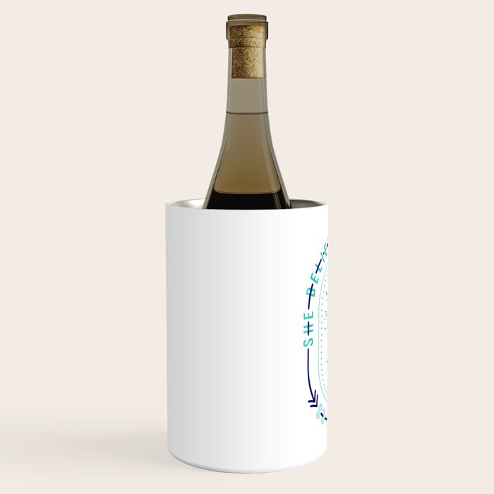 She Believed - Navy & Turquoise Palette Wine Chiller Gallery Image 2