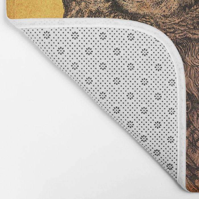 Tawny Owl Yellow Bath Mat Gallery Image 2
