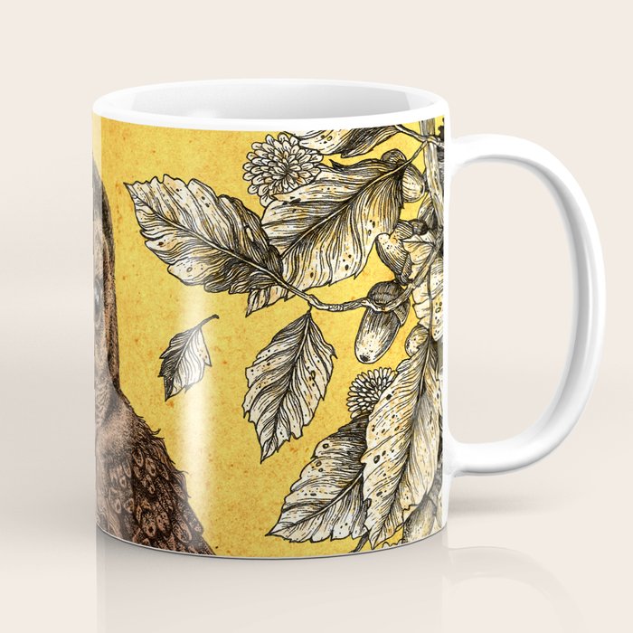 Tawny Owl Yellow Coffee Mug Gallery Image 1