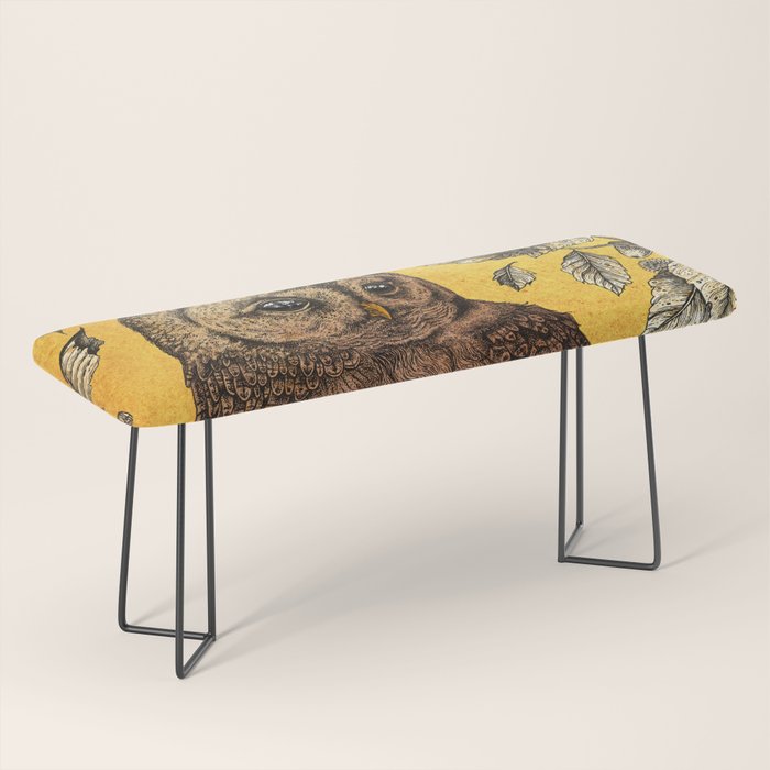 Tawny Owl Yellow Bench Gallery Image 1