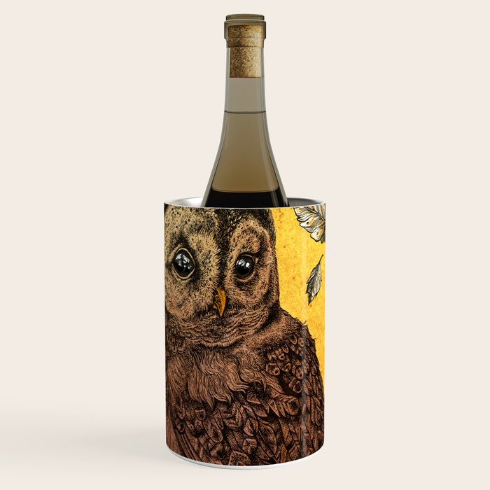 Tawny Owl Yellow Wine Chiller Gallery Image 1