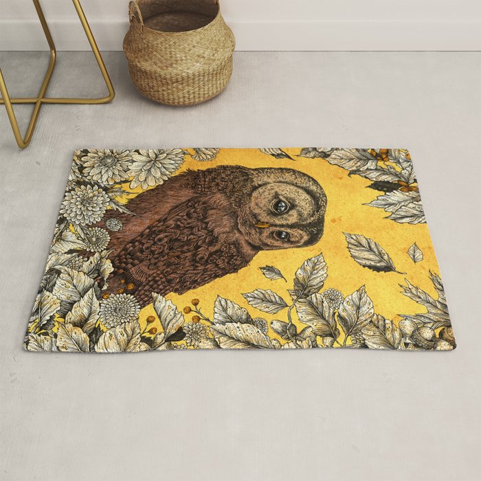 Tawny Owl Yellow Rug Gallery Image 1