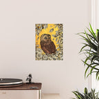 Tawny Owl Yellow Poster Gallery Image 2