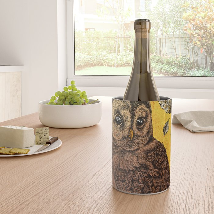 Tawny Owl Yellow Wine Chiller Gallery Image 4