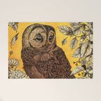 Tawny Owl Yellow Welcome Mat Gallery Image 1