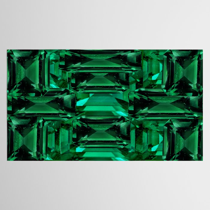CLUSTERED FACETED EMERALD GREEN MAY GEMSTONES Tablecloth Gallery Image 2
