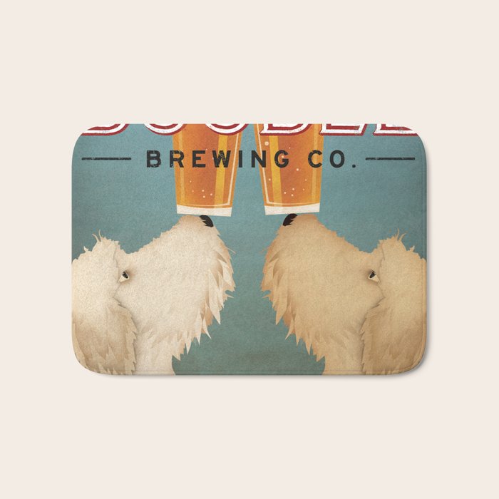 Goldendoodle Labradoodle Doodle Brewing Co. Beer Sign Bath Mat Gallery Image 1