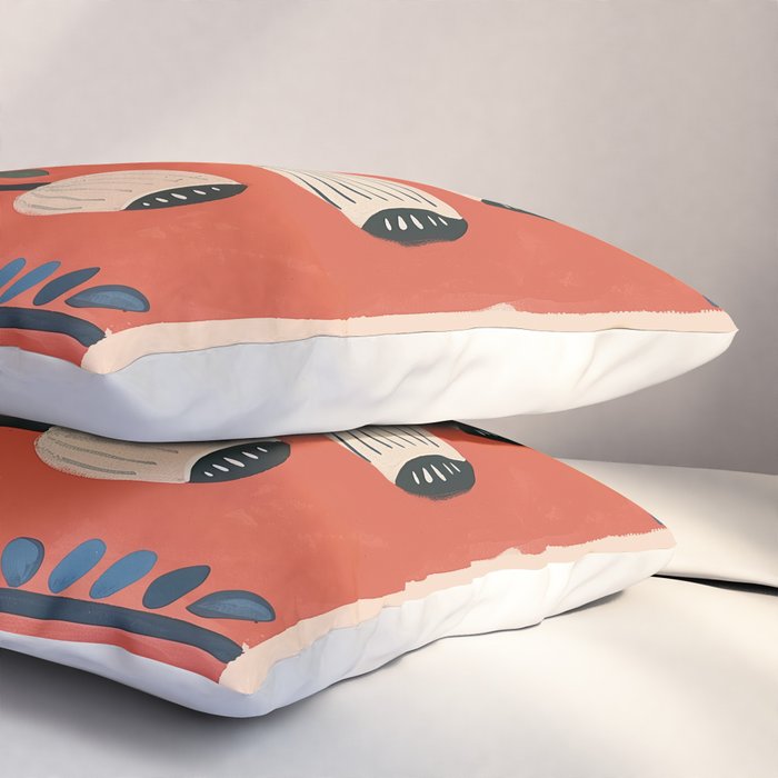 Terracotta Poppy Pod Folk Art Pillow Sham Gallery Image 3