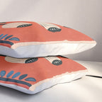 Terracotta Poppy Pod Folk Art Pillow Sham Gallery Image 3