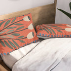 Terracotta Poppy Pod Folk Art Pillow Sham Gallery Image 2