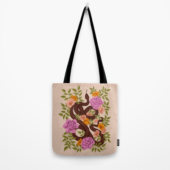 Year of the Snake-Garden Serpent in Bloom Tote Bag Gallery Image 2