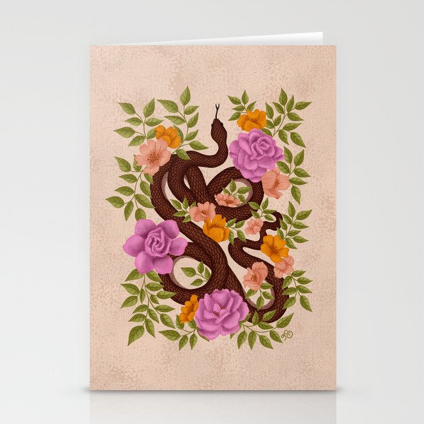 Year of the Snake-Garden Serpent in Bloom Stationery Card Gallery Image 2