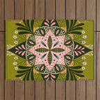 Sprouting Mandala - Sage & Pink Outdoor Rug Gallery Image 1