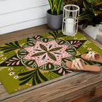 Sprouting Mandala - Sage & Pink Outdoor Rug Gallery Image 2