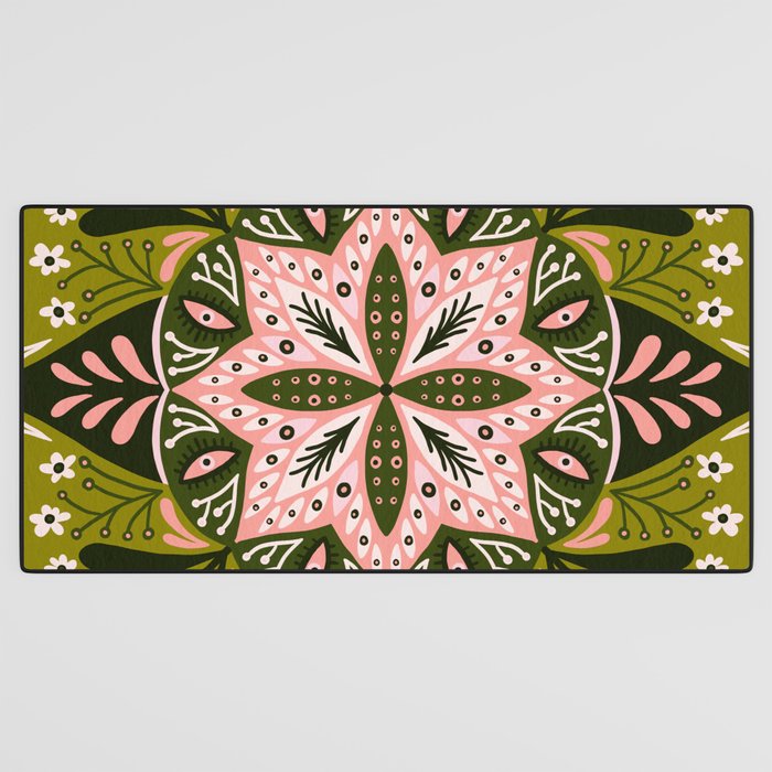 Sprouting Mandala - Sage & Pink Desk Mat Gallery Image 3